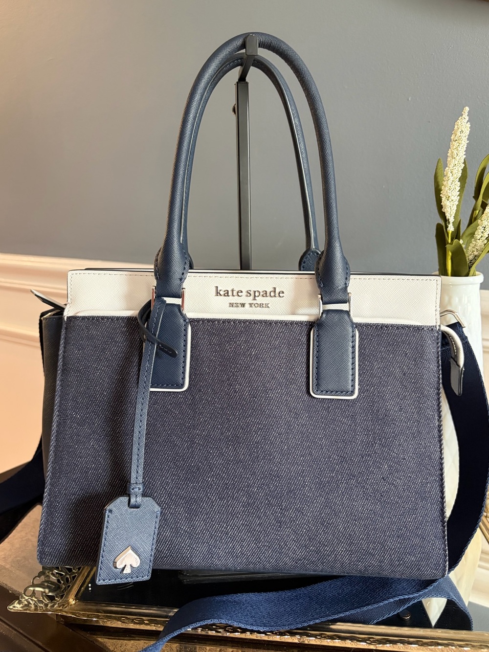Kate Spade Cameron Denim Colorblock Satchel
